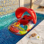 Bouée Siège Bébé Cars avec Volant et Paresoleil – Flash McQueen