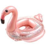 Bouée Siège Bébé Flamant Rose avec Auvent et Paillettes – 6M+ – Image 3