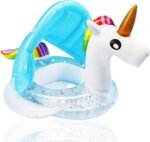 Bouée Siège Bébé Licorne avec Auvent et Paillettes – 8M+