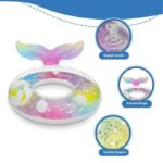 Bouée Anneau Sirène – Queue Irisée Paillettes Dorées – Image 2