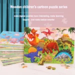 5 Puzzle en bois à pensée logique, Jeu intellectuel, véhicule Animal, dessin animé, jouets éducatifs – Image 3