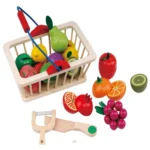 Panier de Fruits & Légumes en Bois  Jeu dImitation Éducatif – Image 7