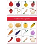 Panier de Fruits & Légumes en Bois  Jeu dImitation Éducatif – Image 3