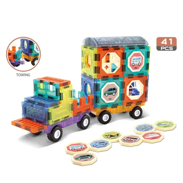 Jeu de Construction Magnétique  Magic Magnetic Blocks  (41 Pièces)
