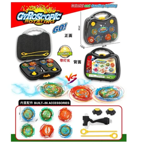 Set de Toupies Gyroscopiques Lumineuses  Gyroscopic Rotating GO!