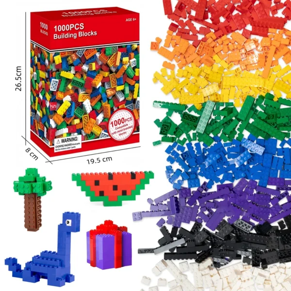 1000 bricolage blocs de construction créatifs ensemble en vrac blocs de construction